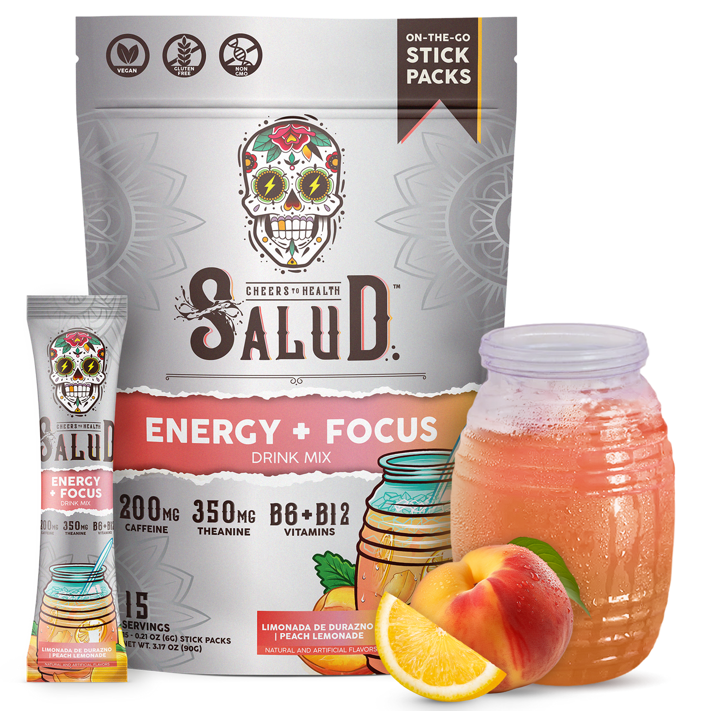 Energy + Focus, Limonada de Durazno | Peach Lemonade