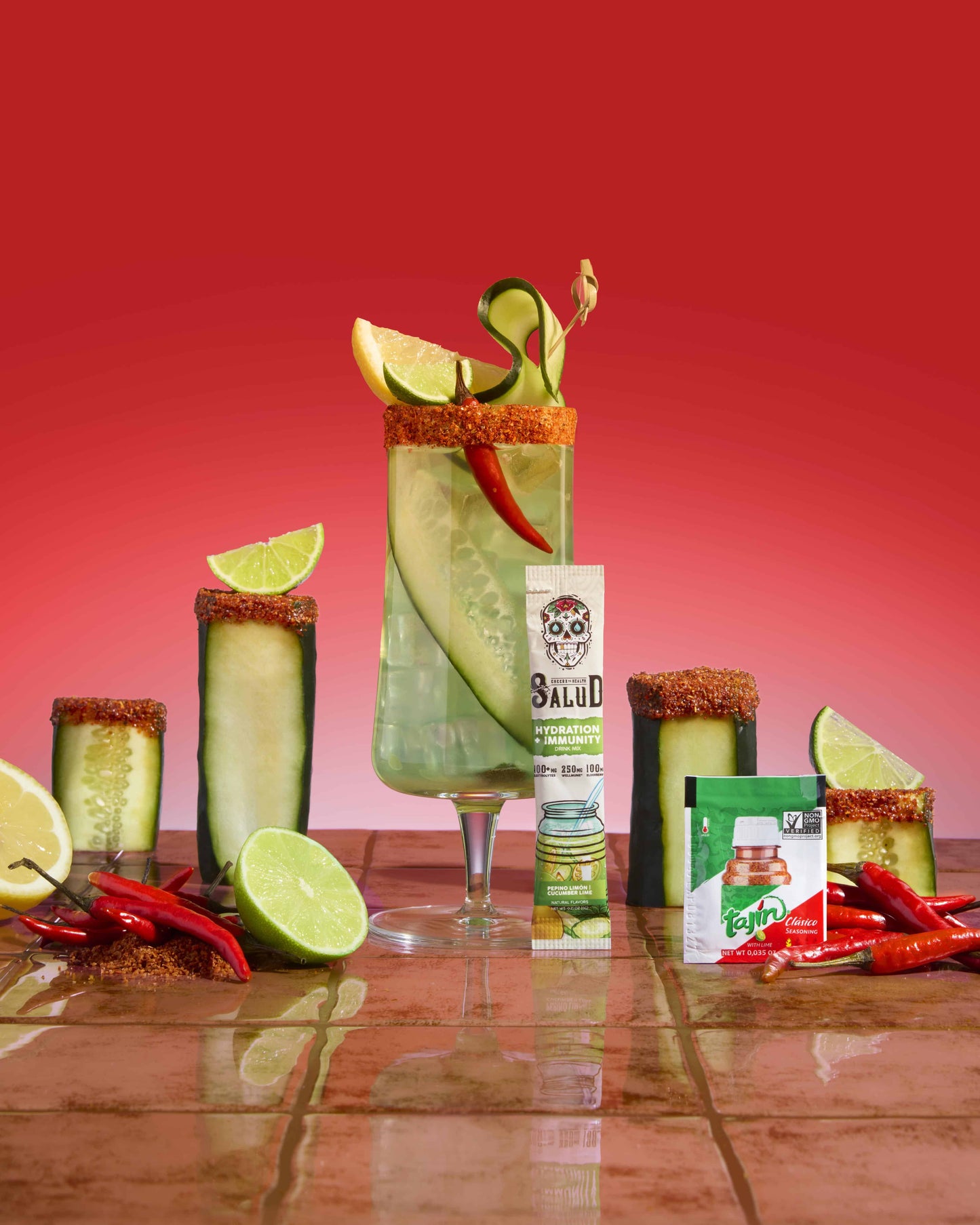 Hydration + Immunity: Salud x Tajín: Pepino Limón | Cucumber Lime, 15 Servings